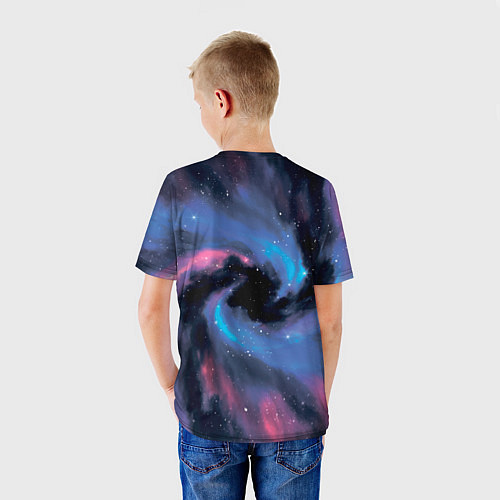 Детская футболка Ручная роспись галактики акварелью / 3D-принт – фото 4