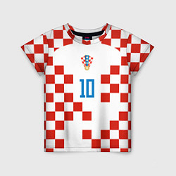 Футболка детская Лука Модрич форма сборной Хорватии, цвет: 3D-принт