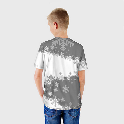 Детская футболка Сноуборд серый / 3D-принт – фото 4