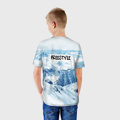 Детская футболка Горные лыжи фристайл / 3D-принт – фото 4