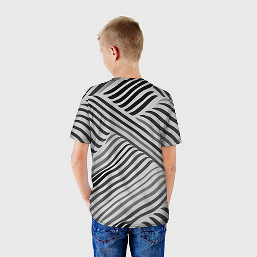 Детская футболка Оптическая иллюзия полосы / 3D-принт – фото 4