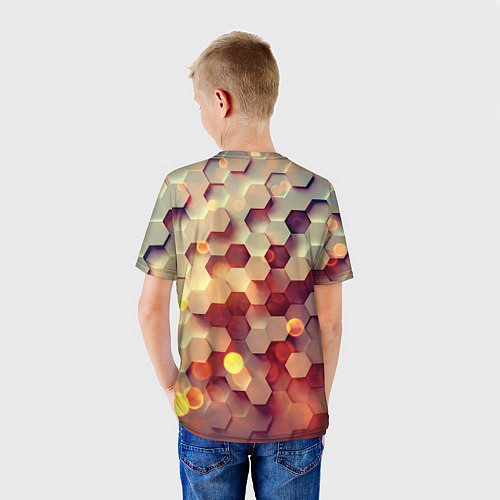 Детская футболка Объемный шестиугольник / 3D-принт – фото 4