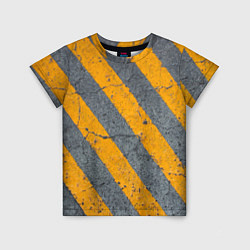 Детская футболка Желтые полосы на бетоне