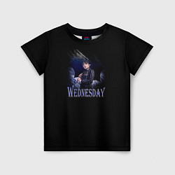 Детская футболка Wednesday с зонтом