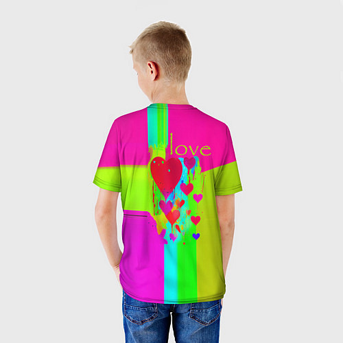 Детская футболка Love сердечки / 3D-принт – фото 4