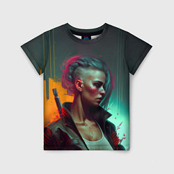 Детская футболка Cyberpunk girl art