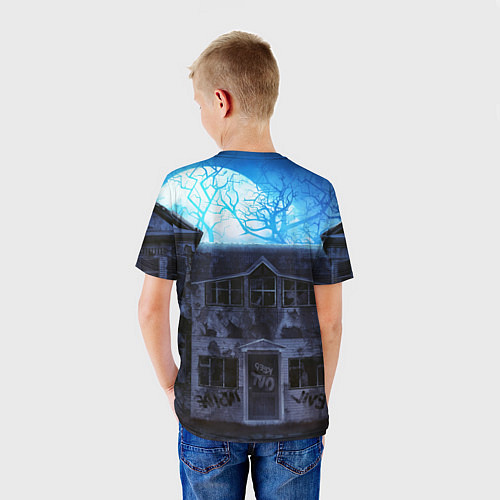 Детская футболка Уэнсдэй: таинственный замок / 3D-принт – фото 4