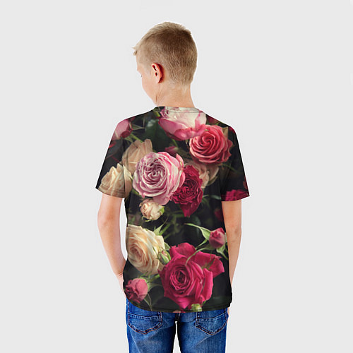 Детская футболка Нежные кустовые розы / 3D-принт – фото 4