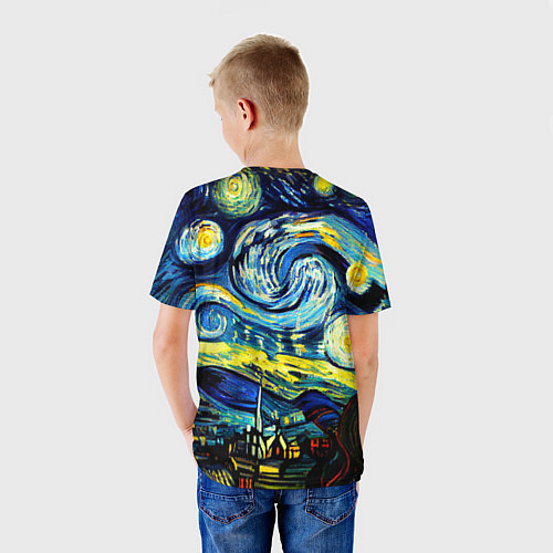 Детская футболка Винсент ван Гог, звездная ночь / 3D-принт – фото 4