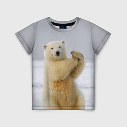 Детская футболка Белый медведь разминается