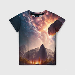 Детская футболка Млечный Путь, как небесное творение над ландшафтом