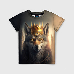 Детская футболка Волк в золотой короне
