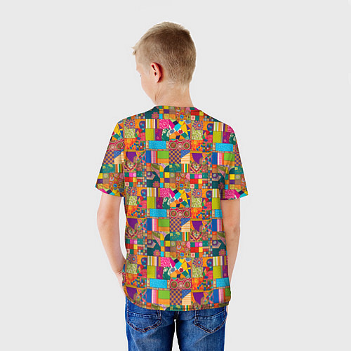 Детская футболка Лоскутное шитье, рисовала нейросеть / 3D-принт – фото 4