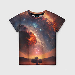 Детская футболка Космос и звезды в закатном небе