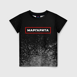 Детская футболка Маргарита - в красной рамке на темном