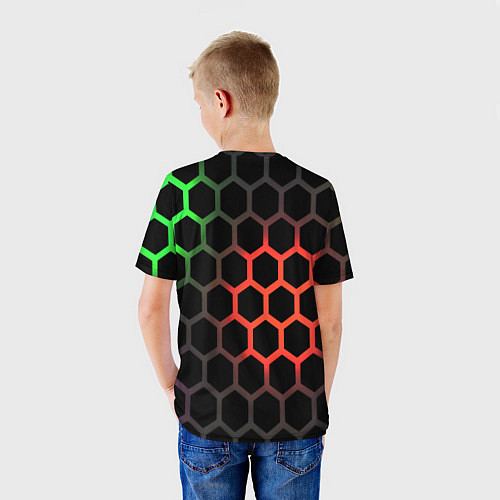 Детская футболка Gradient hexagon genshin / 3D-принт – фото 4