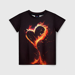 Детская футболка Арт нейросети пламенное сердце