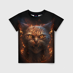 Детская футболка Огненный кот