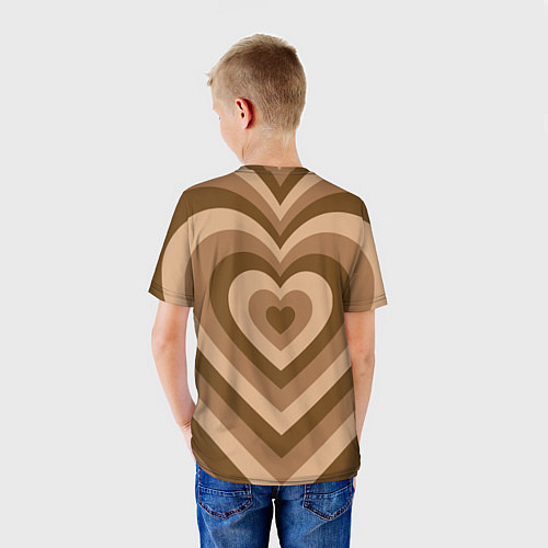 Детская футболка Hearts brown / 3D-принт – фото 4