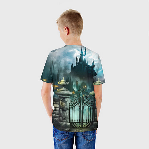 Детская футболка Wednesday темный замок / 3D-принт – фото 4