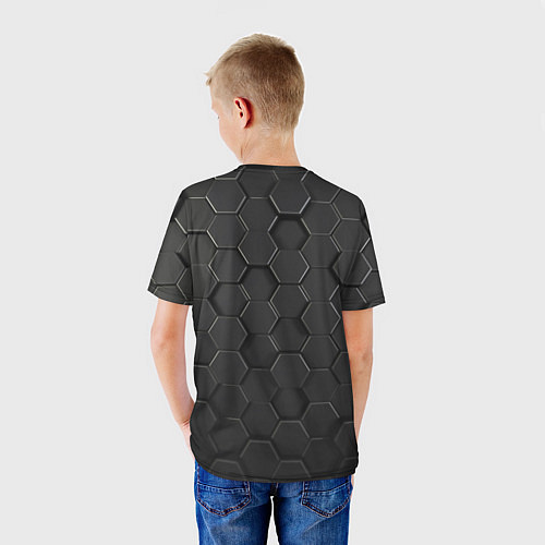 Детская футболка Abstraction hexagon grey / 3D-принт – фото 4