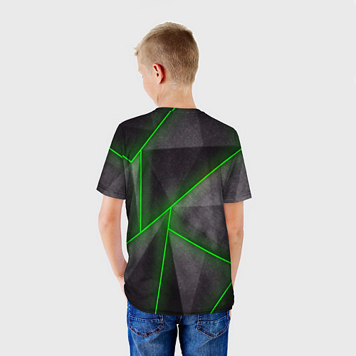 Детская футболка Stripes Abstract green / 3D-принт – фото 4