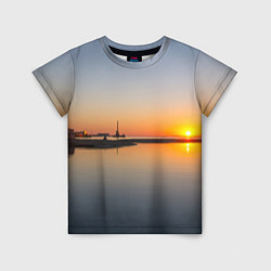 Детская футболка Санкт-Петербург, закат на Финском заливе