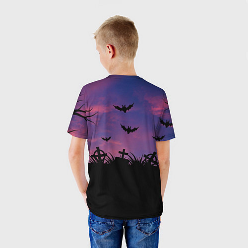 Детская футболка Уэнсдэй кладбище арт / 3D-принт – фото 4