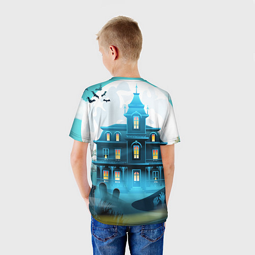 Детская футболка Семейка Аддамс - старый замок / 3D-принт – фото 4