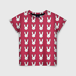 Футболка детская Bunny Pattern red, цвет: 3D-принт