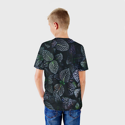 Детская футболка Паттерн из множества тёмных цветов / 3D-принт – фото 4
