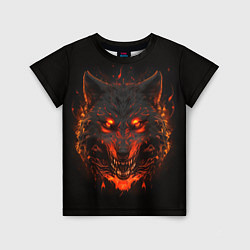 Детская футболка Морда огненного волка