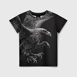 Детская футболка Черно-белый ворон