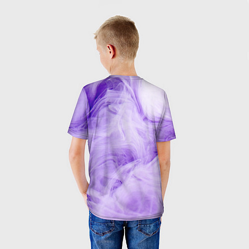 Детская футболка Абстрактный фиолетовый облачный дым / 3D-принт – фото 4