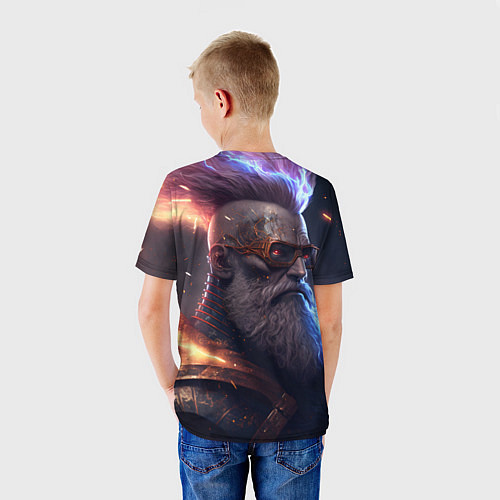 Детская футболка Зевс киберпанк / 3D-принт – фото 4