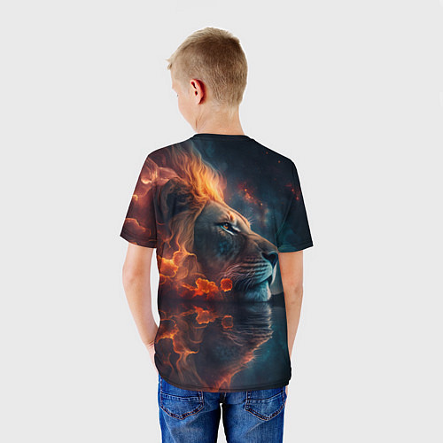 Детская футболка Звездный лев нейросеть / 3D-принт – фото 4