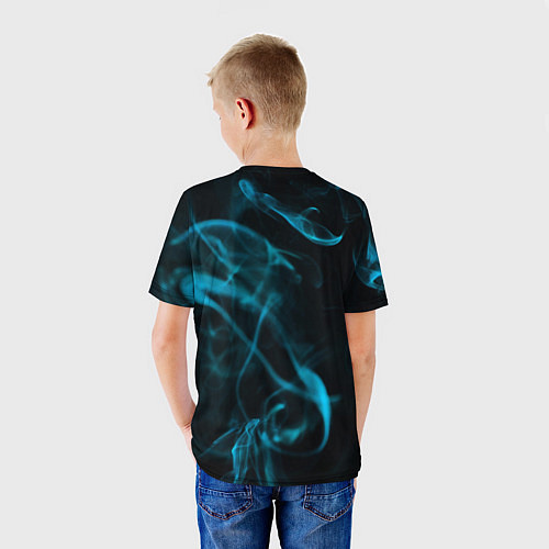 Детская футболка Нейрокот в голубом дыму / 3D-принт – фото 4