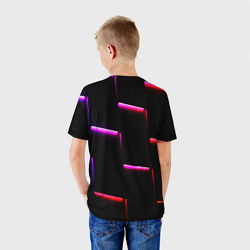 Детская футболка Неоновый надлом света / 3D-принт – фото 4