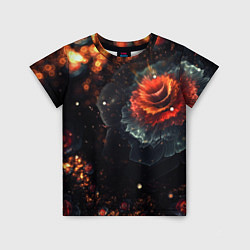 Детская футболка Midjourney Цветок вулкан