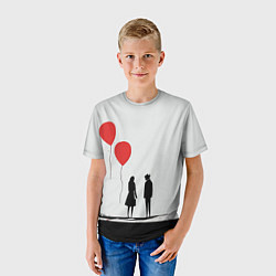 Футболка детская Минималистичный День влюблённых, цвет: 3D-принт — фото 2