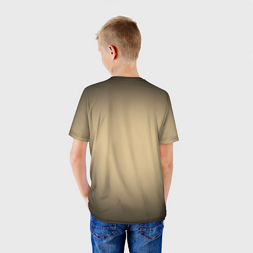 Детская футболка Бежевый градиент / 3D-принт – фото 4