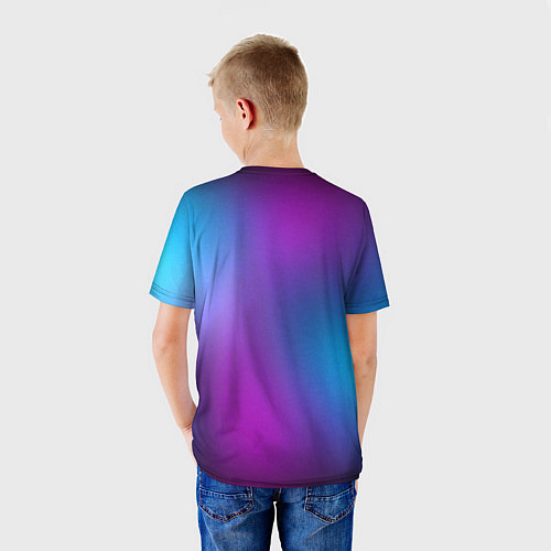 Детская футболка НЕОНОВЫЙ ГРАДИЕНТ / 3D-принт – фото 4