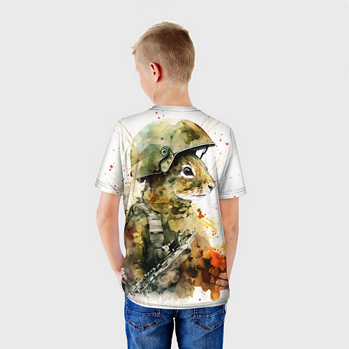 Детская футболка Белка солдат / 3D-принт – фото 4