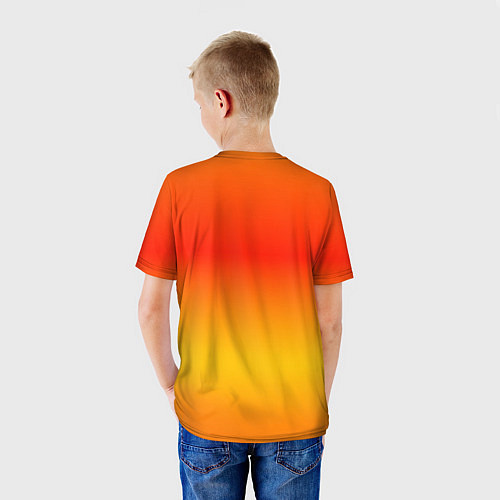 Детская футболка Переливы оранжевого / 3D-принт – фото 4