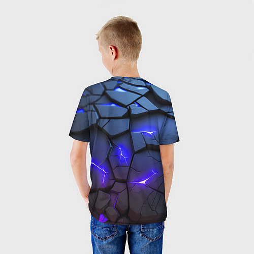 Детская футболка Светящаяся синяя лава / 3D-принт – фото 4