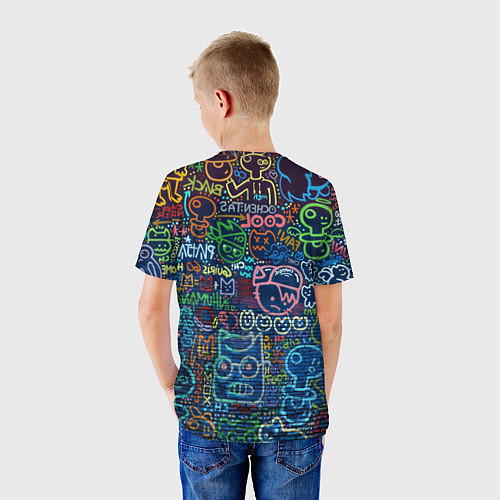 Детская футболка Разрисованная стена / 3D-принт – фото 4
