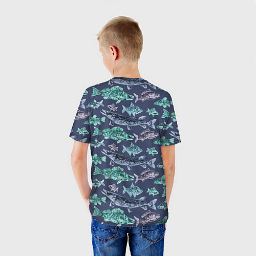 Детская футболка Сын на рыбалку с папой / 3D-принт – фото 4