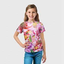 Футболка детская Цветочный рай, цвет: 3D-принт — фото 2