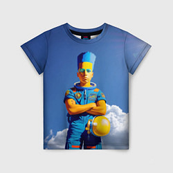 Детская футболка Барт Симпсон - космический мальчик - нейросеть
