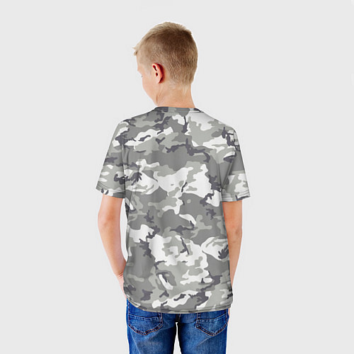 Детская футболка Снежный камуфляж / 3D-принт – фото 4